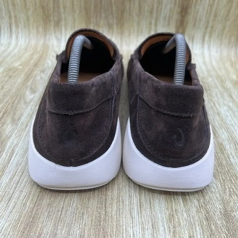 OluKai Ka'a Loafer Men's Size 10 Dark Brown Suede Slip On‎ Shoes Casual NEW